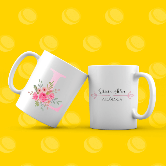 CANECA PERSONALIZADA SUA INICIAL E PROFISSÃO